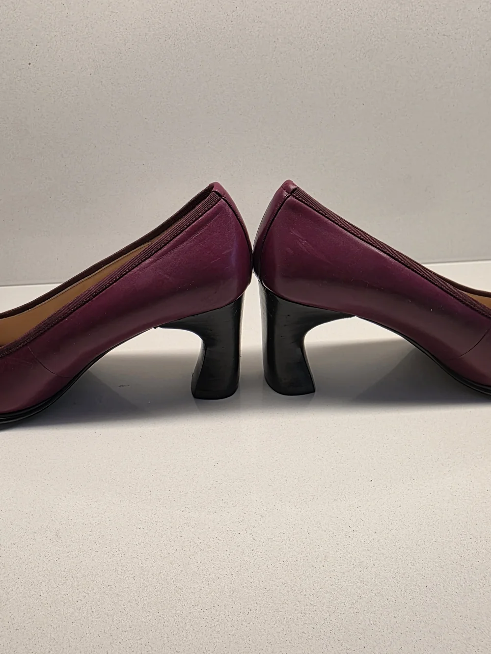 Anne Klein Plum Leather Square-Toe Pumps